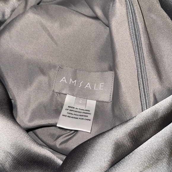 NWOT Amsale The Slouch Draped Satin One-Shoulder Midi Dress sz 2 - Picture 4 of 8